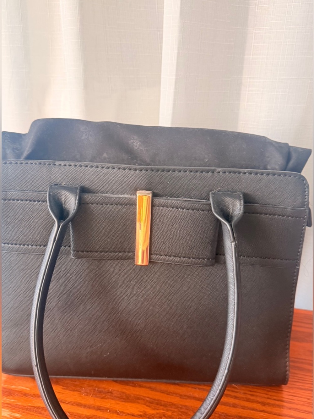 Apt 9 Black Tote Purse with Gold Accent